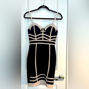 Black and Nude Cocktail Dress